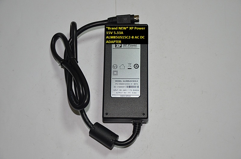 *Brand NEW* AC100-240V XP Power 15V 5.33A AC DC ADAPTER 4 pin ALM85US15C2-8